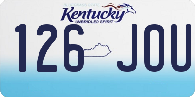 KY license plate 126JOU