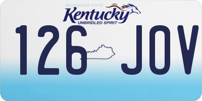 KY license plate 126JOV