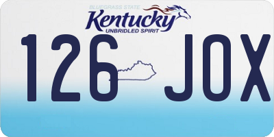 KY license plate 126JOX