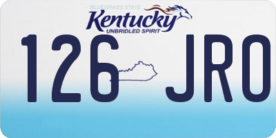 KY license plate 126JRO