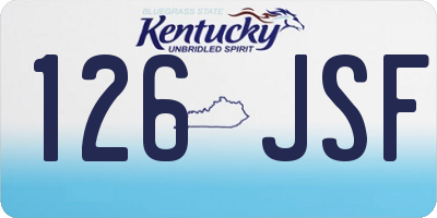 KY license plate 126JSF