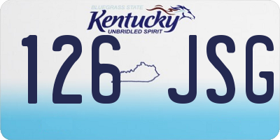 KY license plate 126JSG