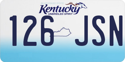 KY license plate 126JSN