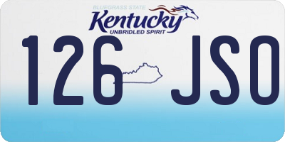 KY license plate 126JSO