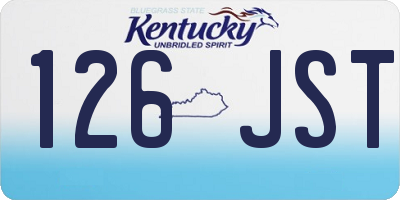 KY license plate 126JST