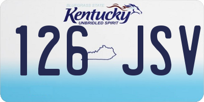 KY license plate 126JSV