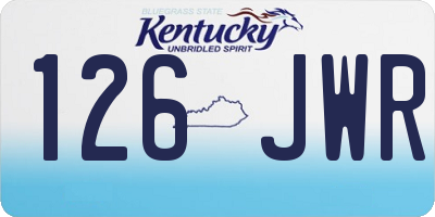 KY license plate 126JWR