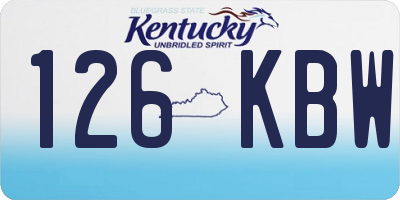 KY license plate 126KBW
