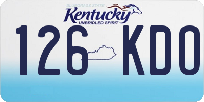 KY license plate 126KDO