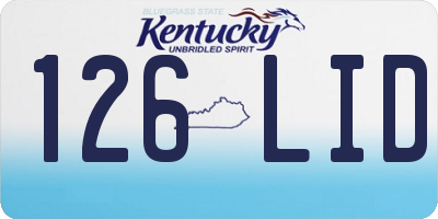 KY license plate 126LID