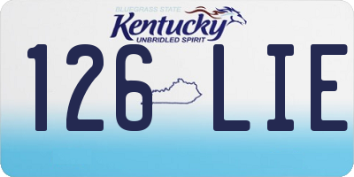 KY license plate 126LIE