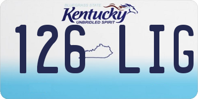 KY license plate 126LIG