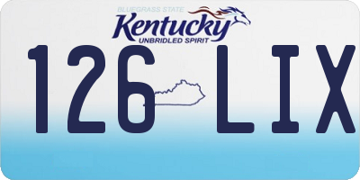 KY license plate 126LIX