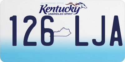 KY license plate 126LJA