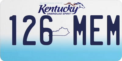 KY license plate 126MEM