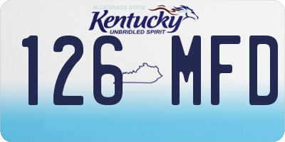 KY license plate 126MFD