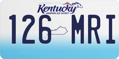 KY license plate 126MRI