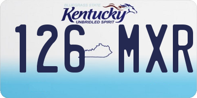 KY license plate 126MXR