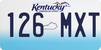 KY license plate 126MXT