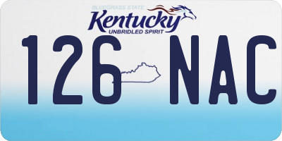 KY license plate 126NAC