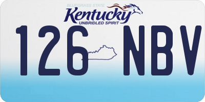 KY license plate 126NBV