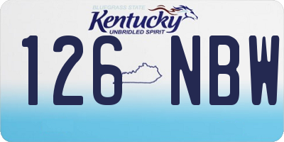 KY license plate 126NBW