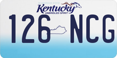 KY license plate 126NCG