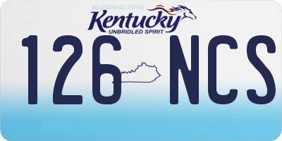 KY license plate 126NCS