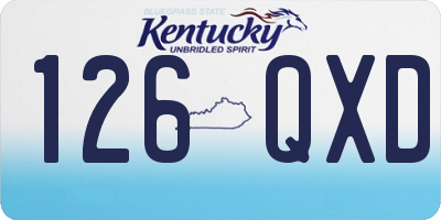 KY license plate 126QXD