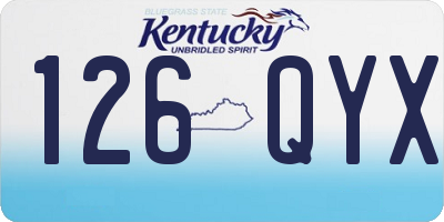 KY license plate 126QYX
