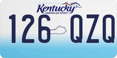 KY license plate 126QZQ