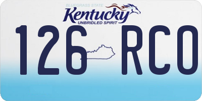 KY license plate 126RCO