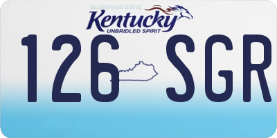 KY license plate 126SGR