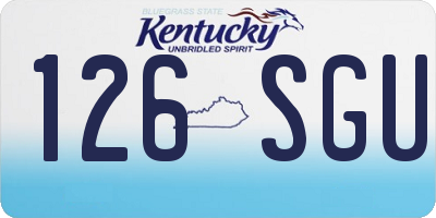 KY license plate 126SGU