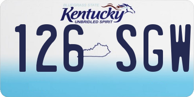 KY license plate 126SGW