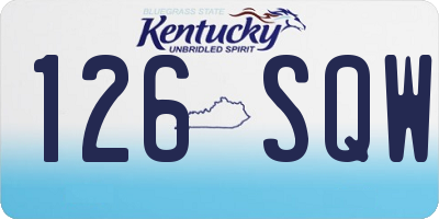 KY license plate 126SQW