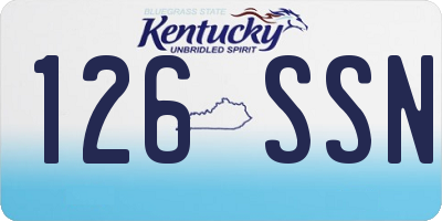 KY license plate 126SSN