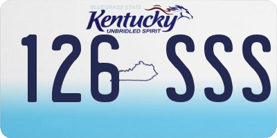 KY license plate 126SSS