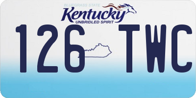 KY license plate 126TWC