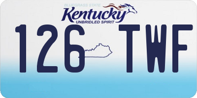 KY license plate 126TWF