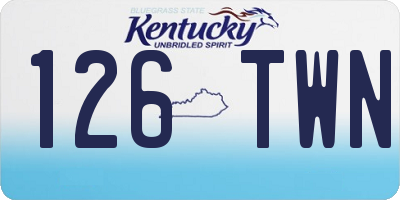 KY license plate 126TWN