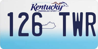 KY license plate 126TWR