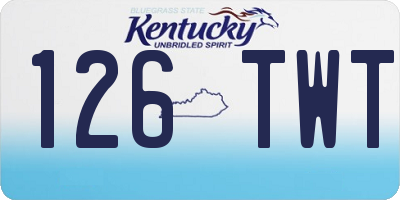 KY license plate 126TWT