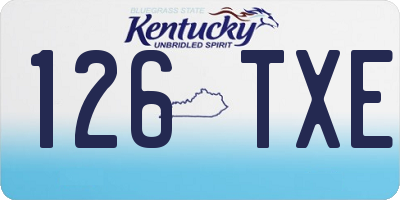 KY license plate 126TXE