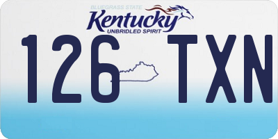 KY license plate 126TXN