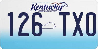 KY license plate 126TXO