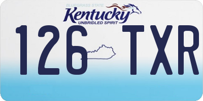 KY license plate 126TXR