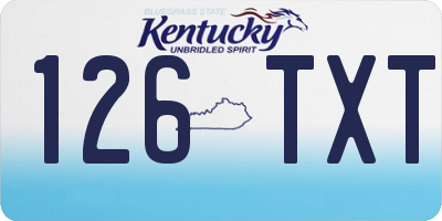 KY license plate 126TXT