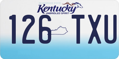 KY license plate 126TXU