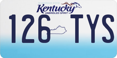 KY license plate 126TYS